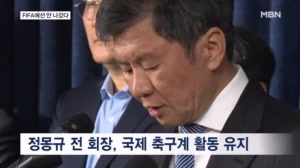 축구협회장 사임한 정몽규, FIFA 활동은 그대로