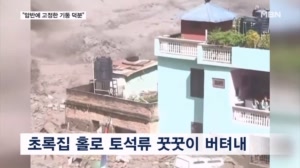 네팔 홍수 버틴 '초록집' 명소 됐다…암반에 고정한 기둥 덕분