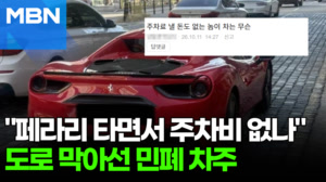 "페라리 타면서 주차비는 없나?"…도로 '길막'한 주차에 '부글' [포크뉴스]