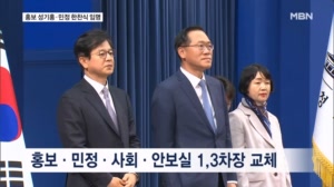 청와대 홍보수석 성기홍, 민정수석 한찬식 임명…수석급 5명 교체