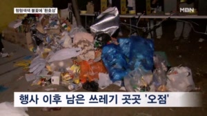 밤하늘 수놓은 불꽃축제 100만 명 북적…곳곳 쓰레기는 옥에 티